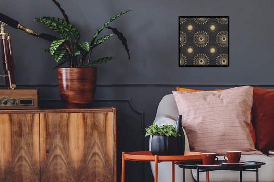 Affiche avec cadre Patterns - Spirituel - Or - 40x40 cm