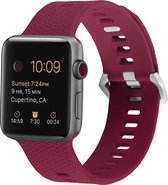 By Qubix Siliconen bandje met motief - Rose Red - Geschikt voor Apple Watch 38mm - 40mm - 41mm - Compatible Apple watch bandje - smartwatch bandje