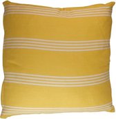 Hoyz | Kussen Railway Stripe Geel | 45 X 45 | Sierkussen Voor Woonkamer Of Slaapkamer