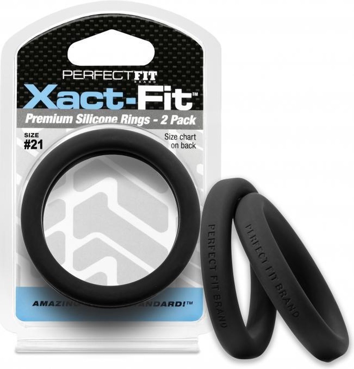 Goedkoopste 21 Xact-Fit Cockring 2-Pack - Black