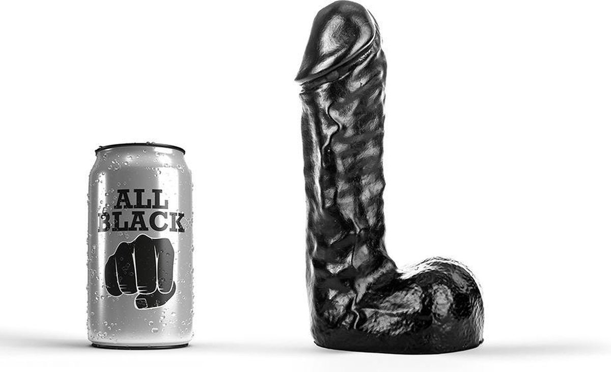 Goedkoopste All Black Klassieke Dildo 19 x 4,8 cm - zwart