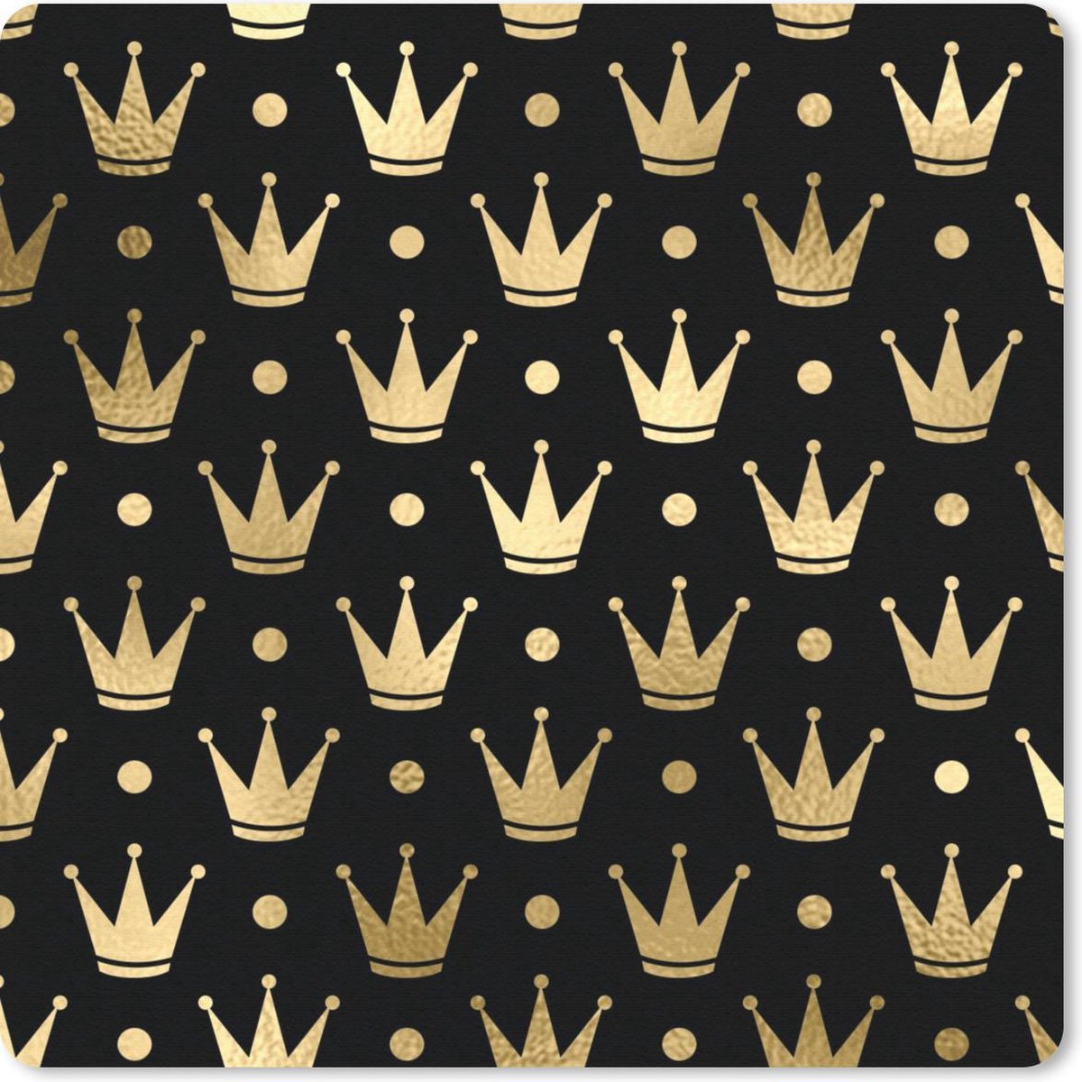 Muismat 30x30 cm - Mousepad Patronen - Kroon - Goud - Muismatten