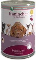 Herrmann's Sensitive Honden Natvoer - Konijn met Rijstvlokken - 12x 400 g