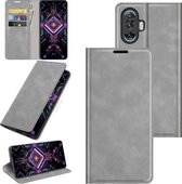 Voor Xiaomi Poco F3 GT Retro-skin Business Magnetische Suction Leather Case met Houder & Kaartsleuven & Portemonnee (Grijs)