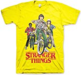 Stranger Things Heren Tshirt -XL- Bikes Geel