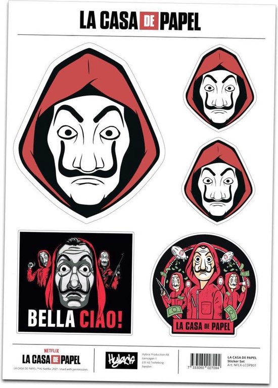 La Casa De Papel Sticker Set La Casa De Papel Multicolours bol