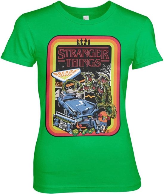 Stranger Things Dames Tshirt -L- Retro Poster Groen