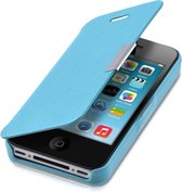 kwmobile hoesje voor Apple iPhone 4 / 4S - Flip cover in lichtblauw - Telefoonhoesje