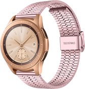 Stalen Smartwatch bandje - Geschikt voor Strap-it Samsung Galaxy Watch 42mm roestvrij stalen band - rosé pink - Strap-it Horlogeband / Polsband / Armband