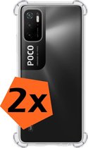Hoesje Geschikt voor Poco M3 Pro Hoesje Shock Proof Cover Case Shockproof - Hoes Geschikt voor Xiaomi Poco M3 Pro Hoes Siliconen Back Case - Transparant - 2 PACK