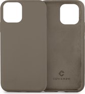 Coverzs Luxe Liquid Silicone case geschikt voor Apple iPhone 12 / 12 Pro - grijs