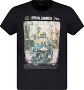 DEELUXE T-shirt met motorprint BREAKUP Black