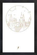 JUNIQE - Poster met houten lijst Harry Potter - minimalistisch -40x60