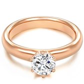 Tresor Solitaire ring - Sterling zilver - Roségoud - 50