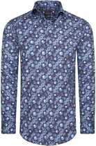 Dom Tower - Heren Overhemd - Roma Uno - Stretch - Blauw