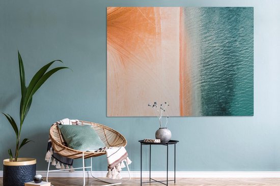 Toile Peinture Plage - Sable - Couleurs - 160x120 cm - Décoration murale XXL