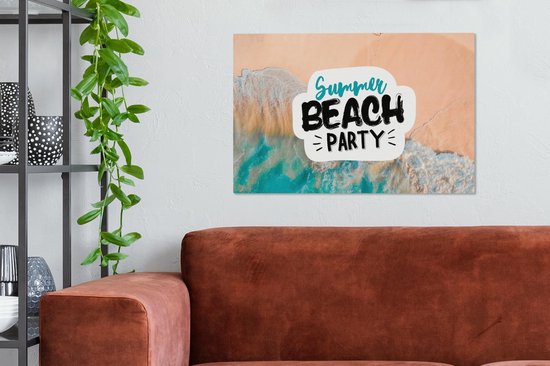 Toile Peinture Été - Plage - Proverbes - 60x40 cm - Décoration murale