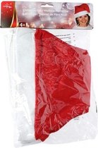 kerstmuts 29 cm polyester rood/wit 4 stuks