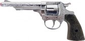 Speelgoed revolver cowboy 8 schots zilver