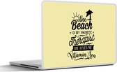 Laptop sticker - 15.6 inch - Zomer - Spreuken - Geel - 36x27,5cm - Laptopstickers - Laptop skin - Cover