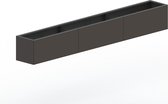 MySteel Gepoedercoat staal plantenbak Texas xxl 3000x400  - Kleur: RAL9005 (zwart) - Hoogte: 600mm
