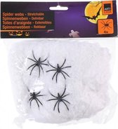 spinnenweb rekbaar wit 4 spinnen