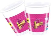 feestbekers Soy Luna 200 ml roze 8 stuks