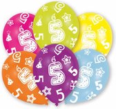 ballonnen 5 jaar 27,5 cm latex 6 stuks