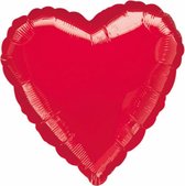 folieballon hart 43 cm rood