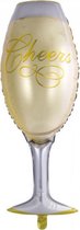 folieballon champagne glas 109 x 46 cm goud/wit