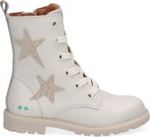 Bunnies JR 221861-903 Meisjes Biker Boots - Beige/Wit - Leer - Veters