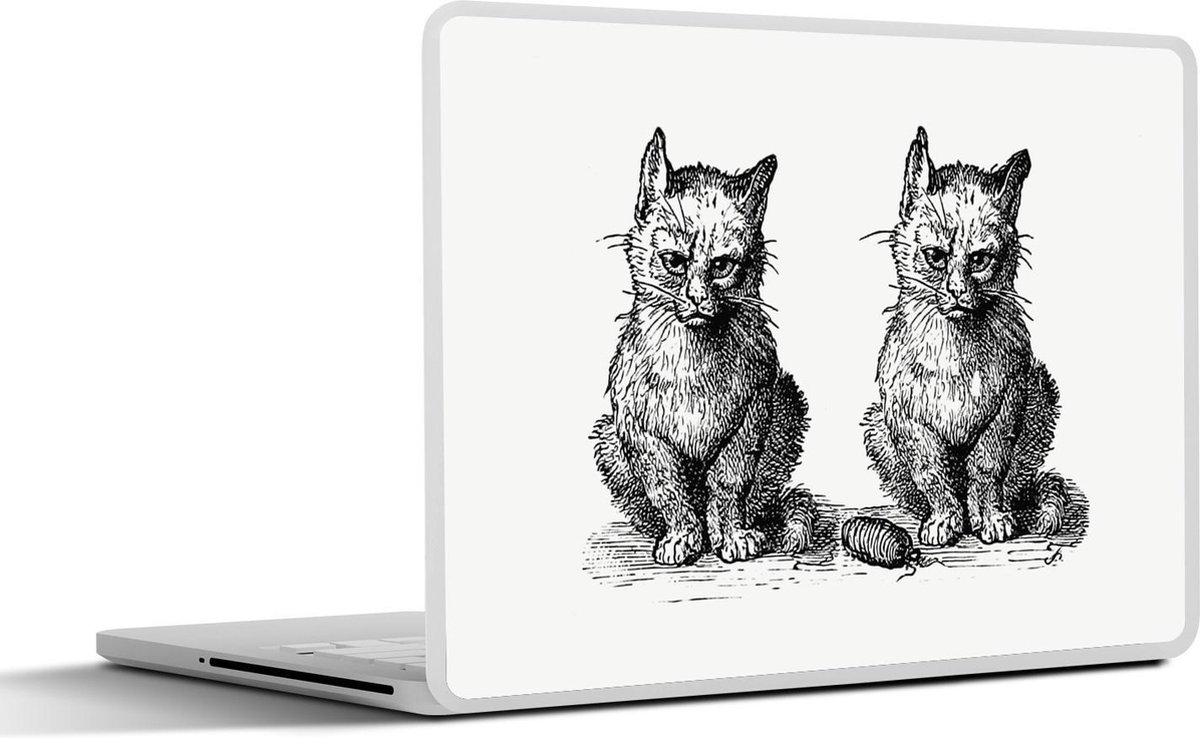 Afbeelding van product SleevesAndCases  Laptop sticker - 17.3 inch - Retro - Kat - Dieren