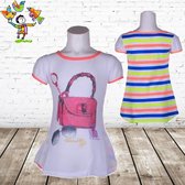 Meisjes t shirt met Tas roze -s&C-122/128-t-shirts meisjes