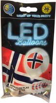 ballonnen led Norway 25 cm latex wit/rood 4 stuks