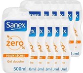Partij van 12 SANEX Douchegel zeepvrij Zero 0% Droge huid - 500 ml
