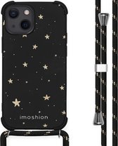 iMoshion Design hoesje met koord voor de iPhone 13 Mini - Sterren - Goud