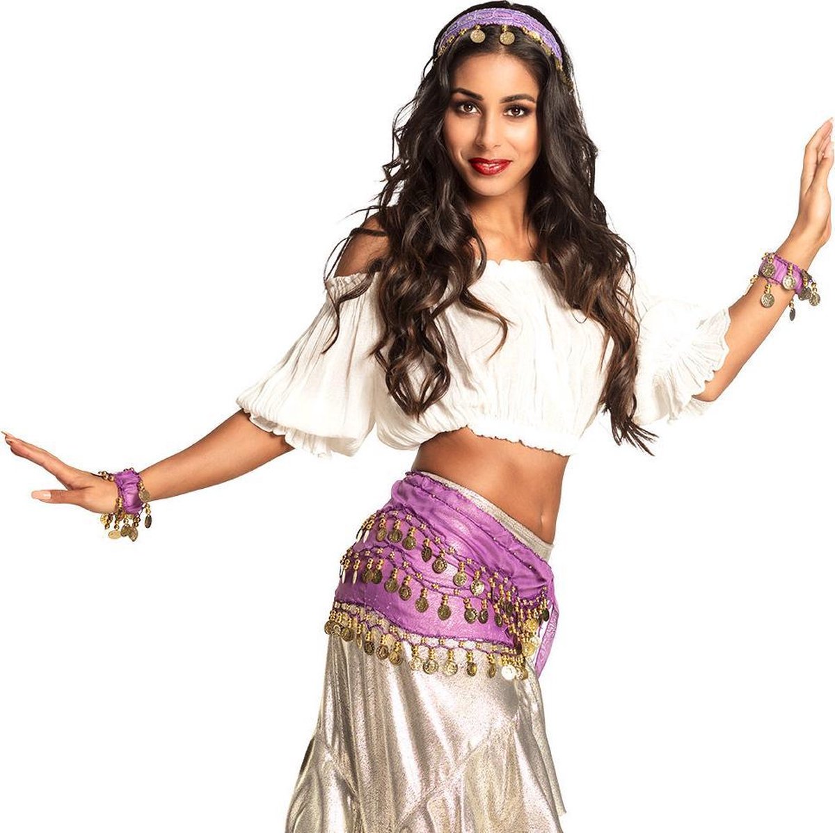 Wijde rok met hoge taille - Paars - Dame - 20.00 Wijde rok met hoge taille - Paars - Dame - 20.00