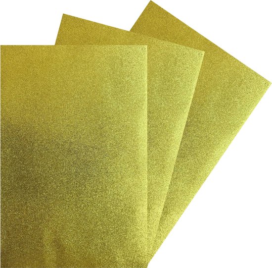 Roeispaan niet Uitgaven 3x Vellen crepla knutsel foam rubber goud met glitters 30 x 45 cm -  Hobbymateriaal -... | bol.com
