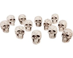Boland Halloween Doodskoppen - 12x stuks - mini - 4 x 3 cm - schedels - halloween versiering