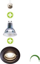 LED Inbouw spot 70mm | Zwart | 5,5W | Dimbaar - 2700K - Warm wit (827)
