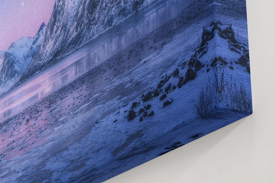 Artaza Peinture sur Toile Voie Lactée Près des Montagnes Enneigées - 120x40 - Groot - Photo sur Toile - Impression sur Toile
