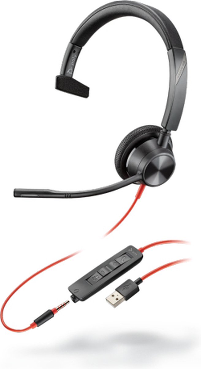 POLY Blackwire 3315 Headset Hoofdband Zwart