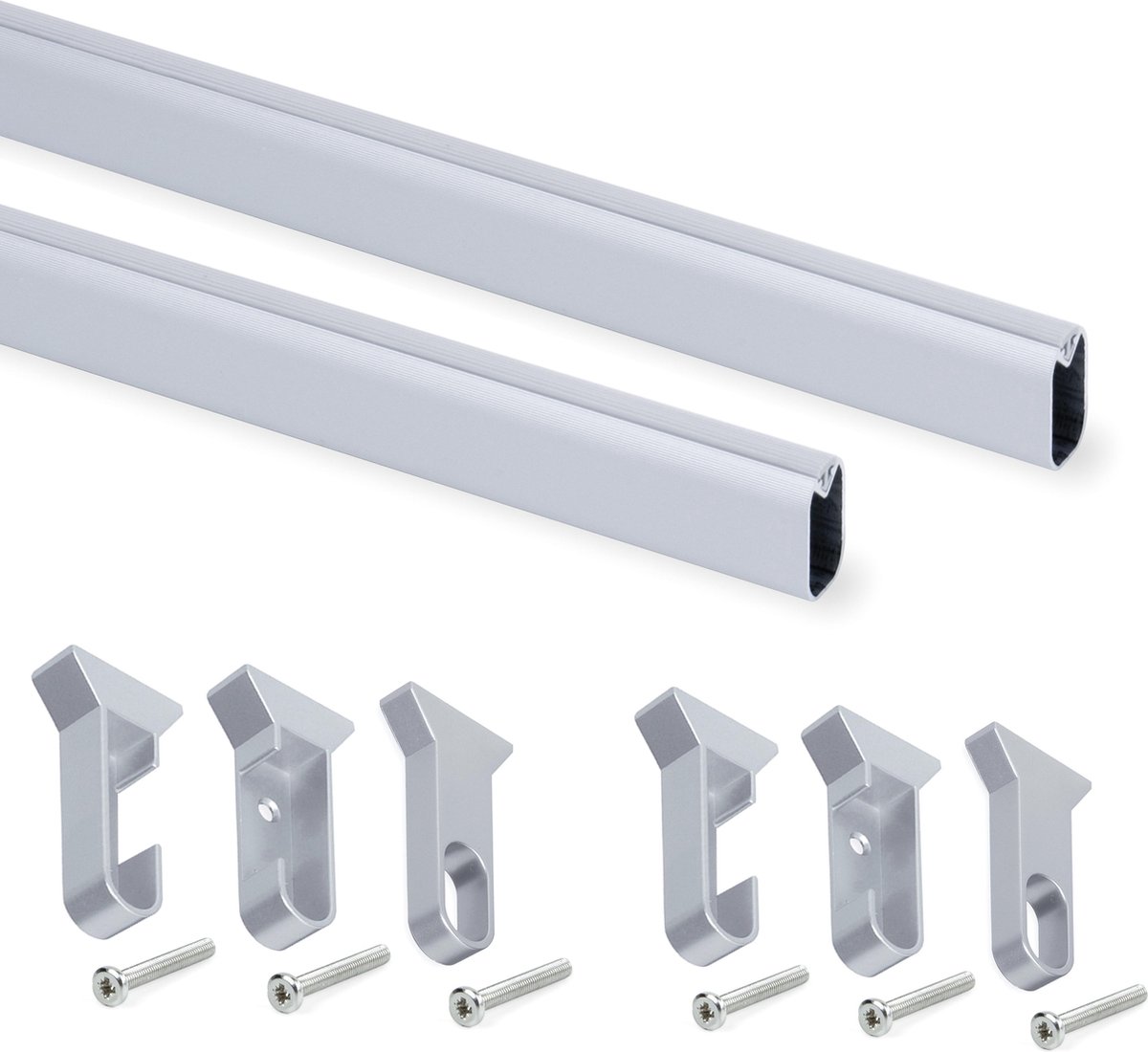 Emuca Garderobestang Silk, 1150 mm, Mat geanodiseerd