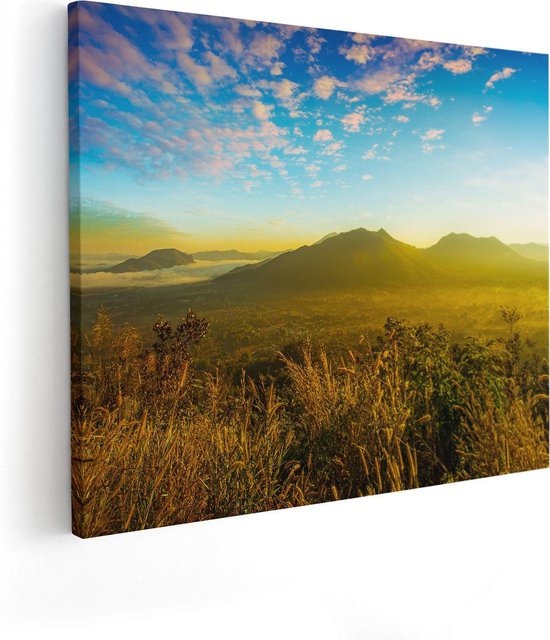 Artaza Peinture sur toile Montagnes avec brouillard en Thaïlande – 100 x 80 – Groot – Photo sur toile – Impression sur toile