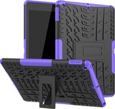 Case2go - Tablet hoes geschikt voor iPad 2021 - 10.2 Inch - Schokbestendige Back Cover - Paars