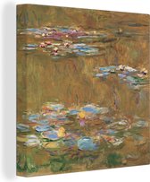 Canvas Schilderij Waterlelies - Claude Monet - 90x90 cm - Wanddecoratie
