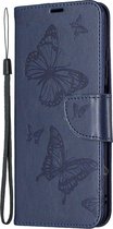POCO M3 Pro Hoesje - Mobigear - Butterfly Serie - Kunstlederen Bookcase - Blauw - Hoesje Geschikt Voor POCO M3 Pro