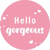 Cadeau stickers - 500 stuks - 'Hello Gorgeous' - 50 mm - Stickers volwassenen - Sluitstickers - Sluitzegel - Ronde stickers op rol