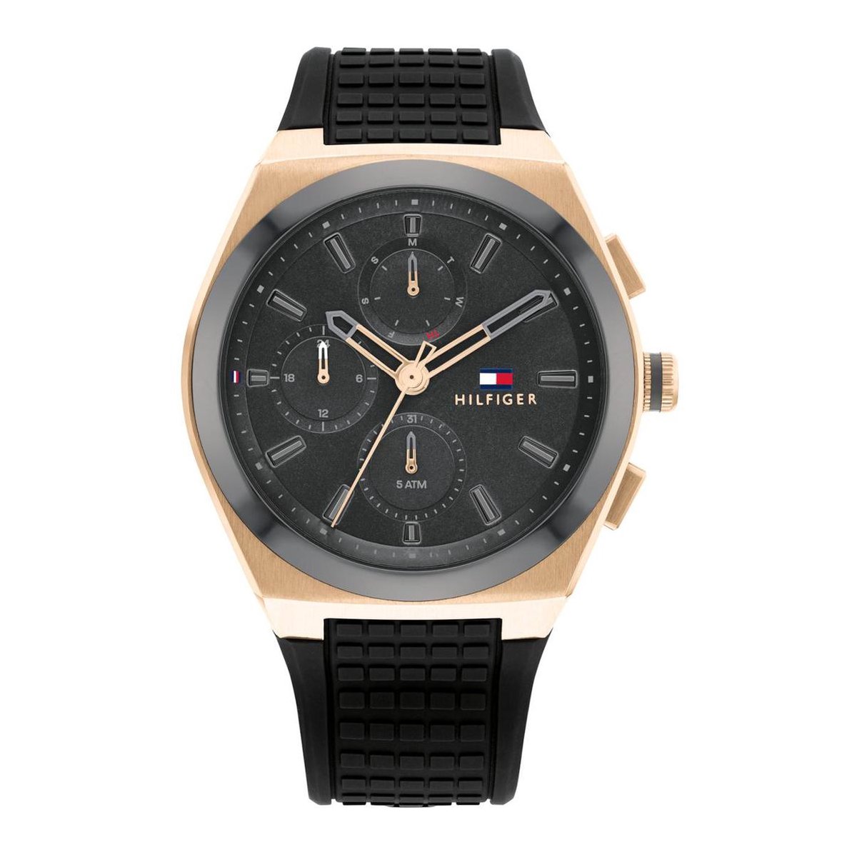 Tommy Hilfiger Connor 1791931 Horloge - Siliconen - Zwart - Ø 44 mm