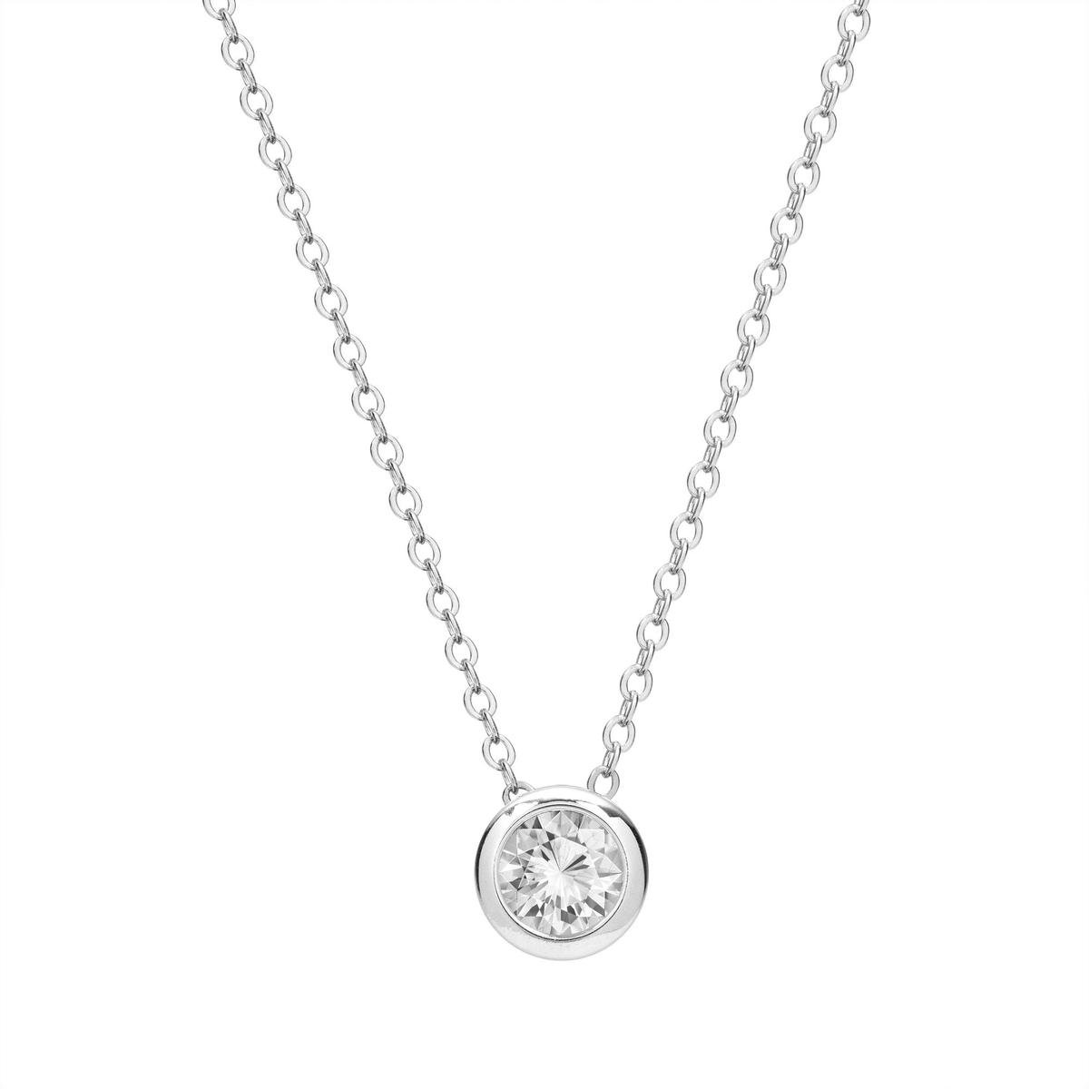 Di Lusso - Collier Vesoul - Hoogwaardig Messing - Zilverkleurig - Dames - 45 cm